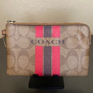 COACH Corner Zip Wristlet In Signature Canvas